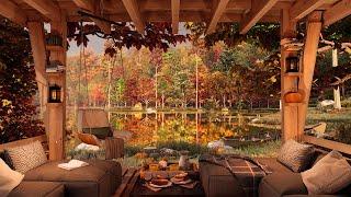 Fall Scenery With Nature Sounds  Cozy Autumn Day At The Lake W/ Relaxing Sounds For Anxiety Relief