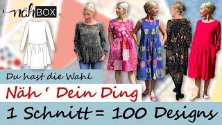 1 Kleid Schnittmuster = 100 unterschiedliche Varianten