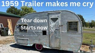 Ep 405 Total Destruction makes me whine and crying over Vintage camper 1959 Mobile Scout