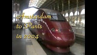 American tourists travel from Amsterdam to Paris by high speed train in 2004 (VHS home video)