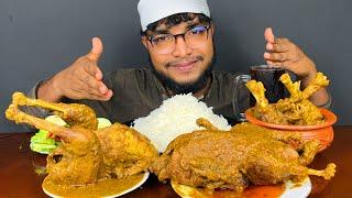 ASMR EATING FULL DUCK CURRY, WHOLE CHICKEN CURRY AND SPICY MUTTON CURRY WITH RICE, EATING SHOW