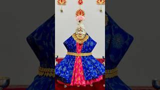 Varalakshmi Saree draping with 2 Blouse pieces | Easy and Quick Goddess decoration #shorts #ytshorts