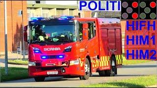 4X frederiksborg brand & redning ST.HI + POLITI BRAND VILLA brandbil og politibil i udrykning