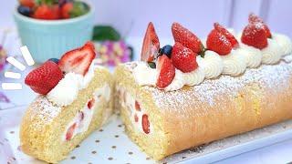 Discover the softest and most delicious ROLL CAKE or GYPSY ARM with this recipe filled with cream an