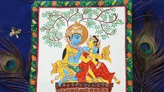 I did Radhakrishna Patachitra #patachitra #radhakrishna #orissaculture