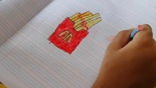 Burger and French Fries from McDonalds anyone ? #drawing #coloring #art #funwithbro #paachuandyugi