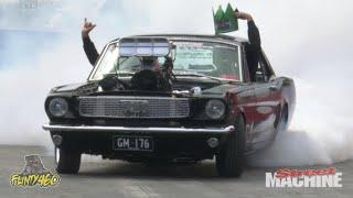 GARY MYERS CHRISTENS THE BURNOUT PAD AT SUMMERNATS 35