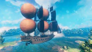 Fantasy airship "Freya" in steampunk style (Valheim Raft)