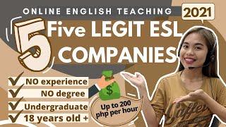 5 LEGIT ESL COMPANIES┃HIRING No degree, no experience applicants┃Application Process 2021