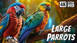 WONDERFUL LARGE PARROTS | Learn Parrots Names | Exotic Colors | Relaxing Nature Sounds