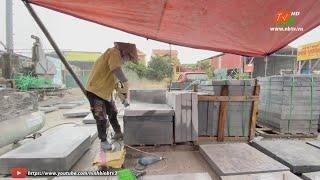 Những người lao động nữ ở làng nghề đá Ninh vân