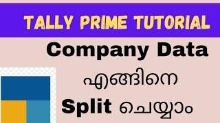 How to Split Company Data in Tally Prime. Company Data ടാലി പ്രൈമിൽ എങ്ങിന Split ചെയ്യാം?