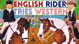 ENGLISH RIDER TRIES RIDING WESTERN ~ Star Stable Realistic Roleplay