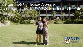 college vlog | NUS Student Life Fair, helping my sis move into her dorm, first week of school