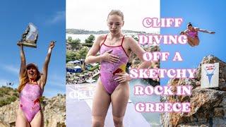 Cliff Diving Off A Sketchy Rock | Greece Cliff Diving Competition