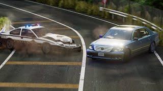 LS430 vs Police And Traffic On Touge!