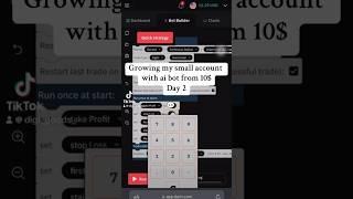 Growing my small account with Ai bot from 10$ Day2 #deriv #forextrading #derivbot #aibot #bottrading