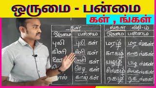 ஒருமை பன்மை | தொகுப்பு -1: கள், ங்கள் | விதிகள் | சொற்கள் | விளக்கம் | பயிற்சி |   விகுதி