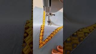 Sewing Tips And Tricks For V Neck Design Using Joint Lace/Inserted lace | Joint Lace Attach #Shorts