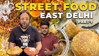 Street Food Of EAST DELHI | Fruit Chutney Kachori, Pandit Rajma Chawal, Kadi Chawal, Dakkan Kachori