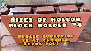 SIZES OF HOLLOW BLOCK MOLDER #4 I CREATED