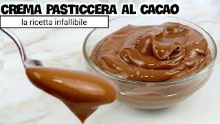 I segreti per una crema pasticcera al cacao liscia, lucida e vellutata. Consitenza perfetta!