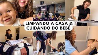 VLOG: culto de domingo + limpando & organizando a casa enquanto cuido do bebê!