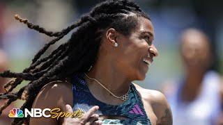 Aleia Hobbs holds off Gabby Thomas in thrilling NYC 100m | NBC Sports