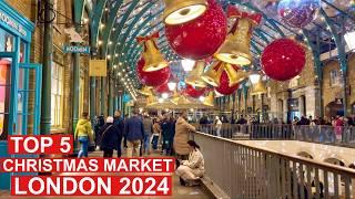 Top 5 London Christmas Markets for 2024  London Christmas Walk  [ 4K HDR ]