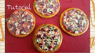 Pizza-Schlüsselanhänger aus Fimo , Tutorial -polymer clay von Krikreativ,