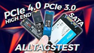 Der ULTIMATIVE Vergleich!! SATA vs M.2 (PCIe 3.0) vs. M.2 (PCIe 4.0) SSD 2023 im Alltagstest