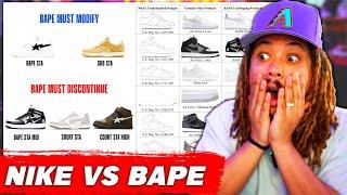 Nike SETTLE Lawsuit with BAPE ! MUST MODIFY and DISCONTINUE Sneakers !