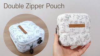 DIY 아담한 크기의 더블 지퍼 파우치 만들기 -  How to make a Double Zipper Pouch