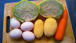 This Egg Cabbage recipe Tastier than Meat Simple Healthy Breakfast ideas. Cheap & Tasty food