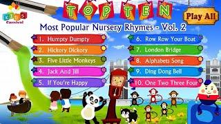 Top Ten Most Popular Nursery Rhymes Jukebox Vol.2 with Lyrics (Subtitles) And Action