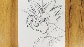 How to draw Goku Ultra Instinct | Dragon Ball drawing easy for beginners