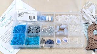 Organizing the Dec 2024 Potomac Beads Treasure box: Arctic Aqua + a look at this month's kit edition