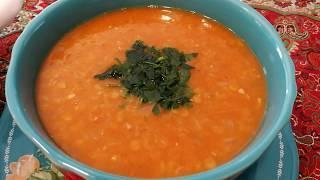 سوپ عدس قرمز«دال عدس»فوق العاده خوشمزه،پرخاصیت ومتفاوت باآشپزخانه فریبا  Red Lentils Soup Recipe