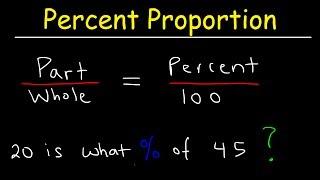 Part, Whole, & Percent Proportion Word Problems