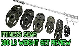 Fitness Gear 300 lb Olympic Weight Set Review, Home Gym Equipment Setup!!