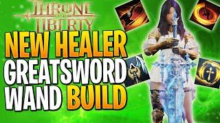 NEW BEST HEALER WAND GREATSWORD BUILD! Throne and Liberty Greatsword Wand Build PVE