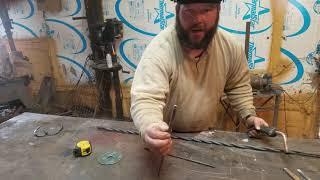 Forging Decorative Barbed Wire for a custom railing.