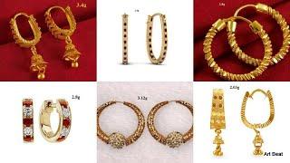 Designer Gold Hoops Earring Designs With Weight - Gold Hoop Earrings For Daily Wear & Office Wear