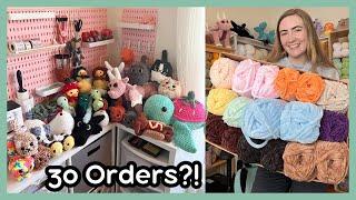 Packing My LARGEST Order Yet!  Yarn Haul & Custom Orders!  Chill Week of Crochet Studio Vlog