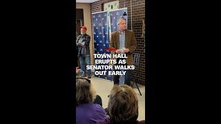 Republican senator abruptly leaves contentious town hall