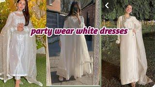 party wear dresses||white dress designs||party wear outfit||party wear white dresses