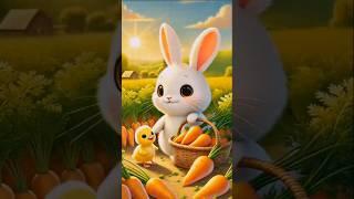Rabbit the duck grew carrots | खरगोश बत्तख ने उगाई गाजर |#shorts #cartoon #rabbitrescue #duck #ai