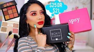 IPSY GLAM BAG PLUS VS BOXY CHARM | MARCH 2019 UNBOXING & TRY ON  ohmglashes