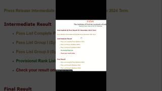 CMA Inter Dec 24 Grp -1 Result #result #shorts #cma #cmainter #students #resultreaction #icmai #yt