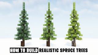 Minecraft Tutorial | How to Build a Spruce Tree / Pine Tree  + Download